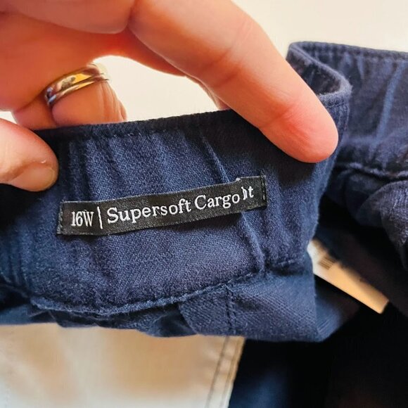 NWT Talbots Pant Trouesr High Waist Straight Leg Cargo Cropped Navy Blue Utility - Picture 11 of 14